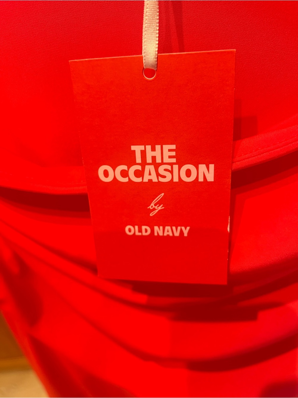 Old Navy Red one shoulder Midi Dress - Picture 7 of 9